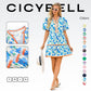 ⏰Summer Hot Sale 50% OFF💃Women's V Neck Floral Short Puff Sleeve Patchwork Casual Boho Mini Dress👍✨Soft Fabric & Comfortable Fit