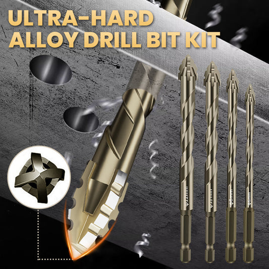 📢📢50% OFF !! ⏰4-Flute Eccentric Drill Bit Kit – Titanium-coated & multi-material ✨