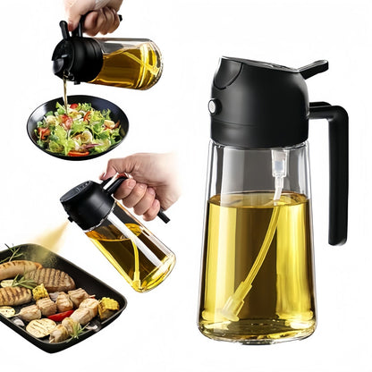 🔥 Last Day Special Price !!!! 💕Portable Glass 2 in 1 Oil Sprayer – Control Oil, Perfect for Air Fryer & Baking