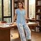 🥳SUMMER HOT SALE🥳💞50K+ SOLD!💥56% OFF! 🔥Casual Round Neck Layered Tunic Top and Wide Leg Pants Set