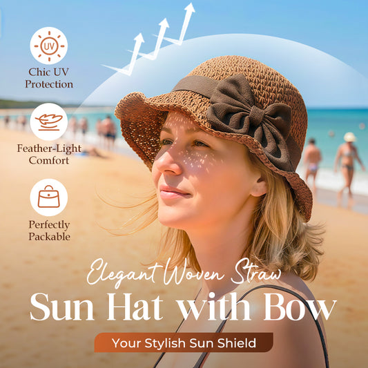 🥳SUMMER HOT SALE🥳💞50K+ SOLD!💥50% OFF! 🔥 Elegant Woven Straw Sun Hat with Bow – Breathable, Foldable & Perfect for Beach & Travel 👒