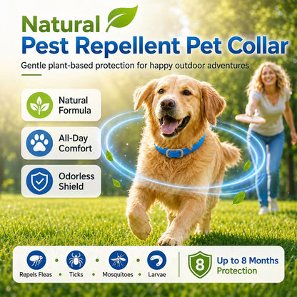 📢📢50% OFF !! ⏰ Natural Essential Oil Flea Collar – Repels Bugs, Not Safe for Pup. 🐶