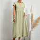 🌸 40% OFF NOW! 🌸Summer Fashion Solid Color Cotton Linen Pocket Dress