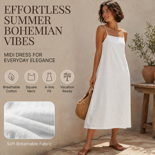 📢📢40% OFF !! ⏰Women's Casual Solid Color Slip Dress