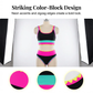 ⏳Time-Limited Special⏰Color Block Patchwork Nylon Sporty 3-Piece Bikini Set - High Waisted & Tummy Control Swimsuit👙🌈