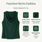 📢📢40% OFF !! ⏰ Elegant Slim Fit Cowl Neck Dress – Sleeveless, Side Pockets, Versatile ✨