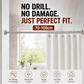 📢📢50% OFF !! ⏰Adjustable No‑Drill Tension Rod, 70‑100cm Spring Tension Clothes Hanging Rod, No‑Damage Non‑Slip Closet Curtain Rod, Max 15KG Load for Wardrobe, Bathroom