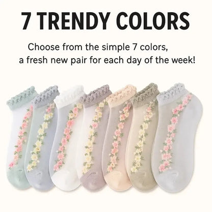 🥳SUMMER HOT SALE🥳💞50K+ SOLD!💥50% OFF! 🔥Floral Lace Women's Spring Summer Ankle Socks