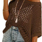 💥This Week's Special Price 💝Womens Summer Scoop Neck ShortSleeve Sweater Casual Crochet Hollow Out KnitTops