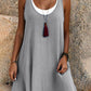 🌸 50% OFF NOW! 🌸Women's Casual Loose Sleeveless Fake Two Piece Tank Dress