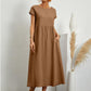🌸 40% OFF NOW! 🌸Summer Fashion Solid Color Cotton Linen Pocket Dress