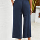 📢📢30% OFF !! ⏰Women's High Waisted Wide Leg Linen Elastic Smock Waist Capri Pants