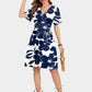🌸 50% OFF NOW! 🌸Women's Ruffle Sleeve Sexy Sundress Floral V Neck Short Wrap Dress with Pockets