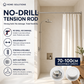 📢📢50% OFF !! ⏰Adjustable No‑Drill Tension Rod, 70‑100cm Spring Tension Clothes Hanging Rod, No‑Damage Non‑Slip Closet Curtain Rod, Max 15KG Load for Wardrobe, Bathroom