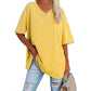 🌸 50% OFF NOW! 🌸Women's Casual Loose Plus Size V Neck T Shirts Summer Half Sleeve Tees Fit Cotton Tunic Tops