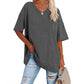 🌸 50% OFF NOW! 🌸Women's Casual Loose Plus Size V Neck T Shirts Summer Half Sleeve Tees Fit Cotton Tunic Tops