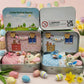 💎 49% OFF! 💎 Bunny Mummy & Baby Plush Pocket Tin – Handmade Easter Collectible with Cozy Blanket (Pink/Blue Ears) 🐇🎁