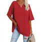 🌸 50% OFF NOW! 🌸Women's Casual Loose Plus Size V Neck T Shirts Summer Half Sleeve Tees Fit Cotton Tunic Tops