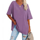 🌸 50% OFF NOW! 🌸Women's Casual Loose Plus Size V Neck T Shirts Summer Half Sleeve Tees Fit Cotton Tunic Tops
