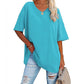 🌸 50% OFF NOW! 🌸Women's Casual Loose Plus Size V Neck T Shirts Summer Half Sleeve Tees Fit Cotton Tunic Tops