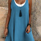 🌸 50% OFF NOW! 🌸Women's Casual Loose Sleeveless Fake Two Piece Tank Dress