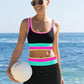 ⏳Time-Limited Special⏰Color Block Patchwork Nylon Sporty 3-Piece Bikini Set - High Waisted & Tummy Control Swimsuit👙🌈