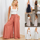 🌸 50% OFF NOW! 🌸 Wide-Leg High-Waisted Pants – Cotton Blend, Loose Fit, Drawstring 🌿
