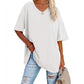 🌸 50% OFF NOW! 🌸Women's Casual Loose Plus Size V Neck T Shirts Summer Half Sleeve Tees Fit Cotton Tunic Tops