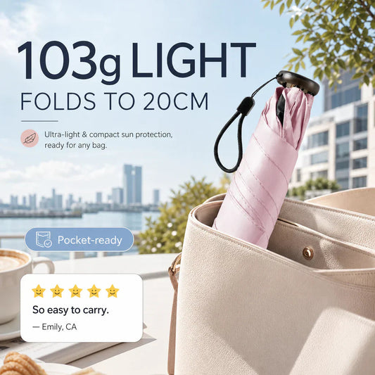 📢📢50% OFF !! ⏰ Say Goodbye to Bulky Umbrellas – Ultra-Light Sun & Rain Protection for On-the-Go! ✨