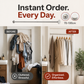 📢📢50% OFF !! ⏰Adjustable No‑Drill Tension Rod, 70‑100cm Spring Tension Clothes Hanging Rod, No‑Damage Non‑Slip Closet Curtain Rod, Max 15KG Load for Wardrobe, Bathroom