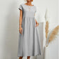 🌸 40% OFF NOW! 🌸Summer Fashion Solid Color Cotton Linen Pocket Dress