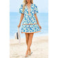 ⏰Summer Hot Sale 50% OFF💃Women's V Neck Floral Short Puff Sleeve Patchwork Casual Boho Mini Dress👍✨Soft Fabric & Comfortable Fit