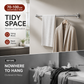 📢📢50% OFF !! ⏰Adjustable No‑Drill Tension Rod, 70‑100cm Spring Tension Clothes Hanging Rod, No‑Damage Non‑Slip Closet Curtain Rod, Max 15KG Load for Wardrobe, Bathroom