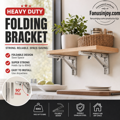 📢📢50% OFF !! ⏰ Fold-in-a-Second Multi-Use Bracket – Declutter Your Kitchen or Study in Moments📚