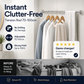 📢📢50% OFF !! ⏰Adjustable No‑Drill Tension Rod, 70‑100cm Spring Tension Clothes Hanging Rod, No‑Damage Non‑Slip Closet Curtain Rod, Max 15KG Load for Wardrobe, Bathroom