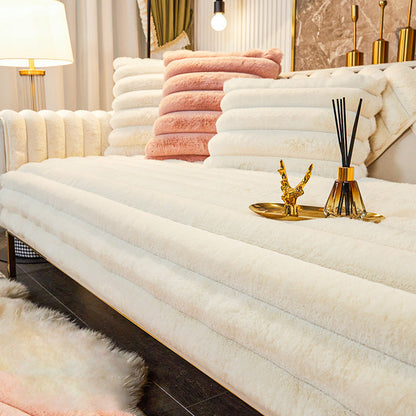 📢📢50% OFF !! ⏰Rabbit Fur Non-Slip Plush Sofa Cover