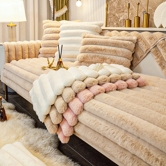 📢📢50% OFF !! ⏰Rabbit Fur Non-Slip Plush Sofa Cover