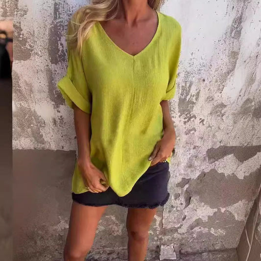 ❤️‍🔥Summer Hot Sale-50% Off😘Women's Loose Casual V-Neck Shirt T-Shirt