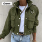 🥳SUMMER HOT SALE🥳💞50K+ SOLD!💥50% OFF! 🔥Stand Collar Snap Button Drawstring Pocket Jacket