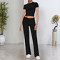 📢📢50% OFF !! ⏰ Women's T-Shirt & Pants Set – Solid Color, Straight Leg, Casual 🍂