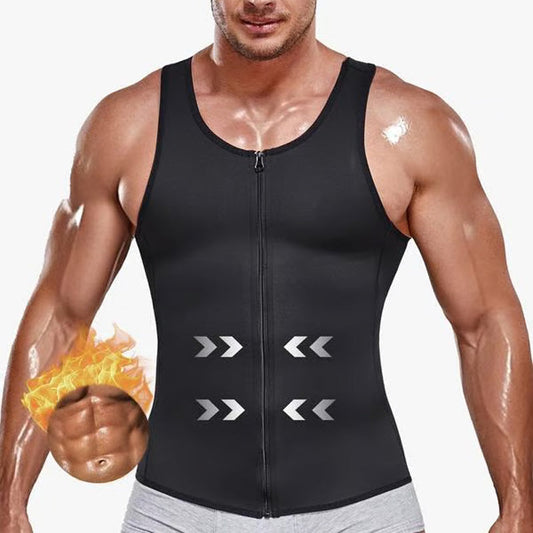💎2026 New Style ＆ 50% OFF! 💎 Men's Flat Stomach Training Vest – Zipper Closure, Targeted Compression & Instant Slimming Effect 💪🔥