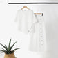 ✨2026 New Style✨Trendy Irregular Hem Blouse with Wide Leg Pants – Elegant Daily Two-Piece Outfit