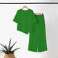 ✨2026 New Style✨Trendy Irregular Hem Blouse with Wide Leg Pants – Elegant Daily Two-Piece Outfit