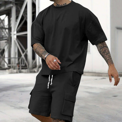 🥳SUMMER HOT SALE🥳💞50K+ SOLD!💥50% OFF! 🔥Men's Casual Short Sleeve T-Shirt Shorts Set