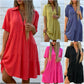 🌸 60% OFF NOW! 🌸Solid Color Comfort Lapel Button Dress