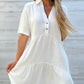 🌸 60% OFF NOW! 🌸Solid Color Comfort Lapel Button Dress