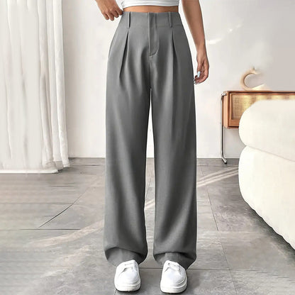 🏆2026 New Style 50% OFF💝Women's High Waisted Straight Leg Work Trousers with Side Pockets -✨Smart & Casual Look for Office and Beyond