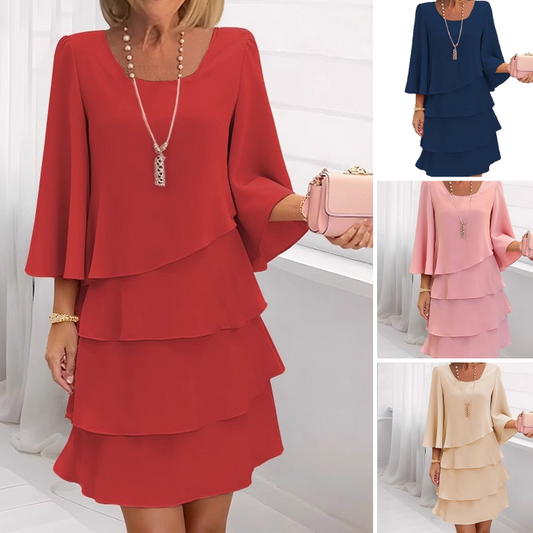 💃Spring Hot Sale💃Romantic Tiered Ruffle Flared Sleeve Dress – Eye-Catching Daily & Date Outfit