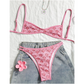 💎 50% OFF THE PINK VINTAGE TILE BIKINI! 💎 Adjustable Straps, Quick-Dry Fabric & Flattering Bralette Top for a Perfect Beach Look ✨