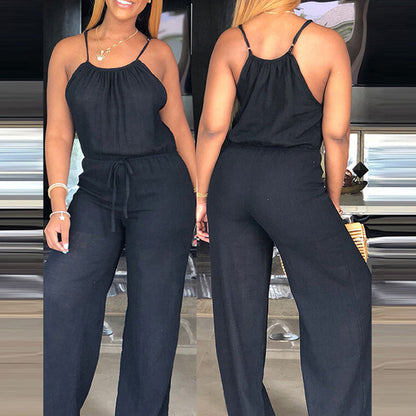 🌸 50% OFF NOW! 🌸Women's Sleeveless Drawstring Waist Summer Jumpsuit